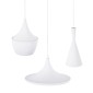 GloboStar® SHANGHAI 01026 Μοντέρνο Κρεμαστό Φωτιστικό Καμπάνα Σετ Τρίφωτο 3 x E27 IP20 Λευκό & Χρυσό Μέταλλο - Μ79.5 x Π79.5 x Υ38cm