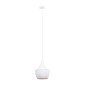 GloboStar® SHANGHAI 01026-A Μοντέρνο Κρεμαστό Φωτιστικό Καμπάνα Μονόφωτο 1 x E27 IP20 Λευκό & Χρυσό Μέταλλο - Μ25 x Π25 x Υ30cm