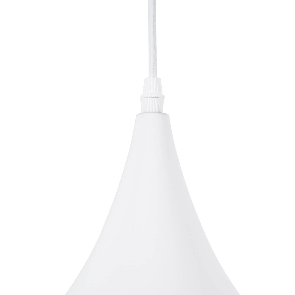 GloboStar® SHANGHAI 01026-A Μοντέρνο Κρεμαστό Φωτιστικό Καμπάνα Μονόφωτο 1 x E27 IP20 Λευκό & Χρυσό Μέταλλο - Μ25 x Π25 x Υ30cm