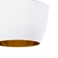GloboStar® SHANGHAI 01026-A Μοντέρνο Κρεμαστό Φωτιστικό Καμπάνα Μονόφωτο 1 x E27 IP20 Λευκό & Χρυσό Μέταλλο - Μ25 x Π25 x Υ30cm