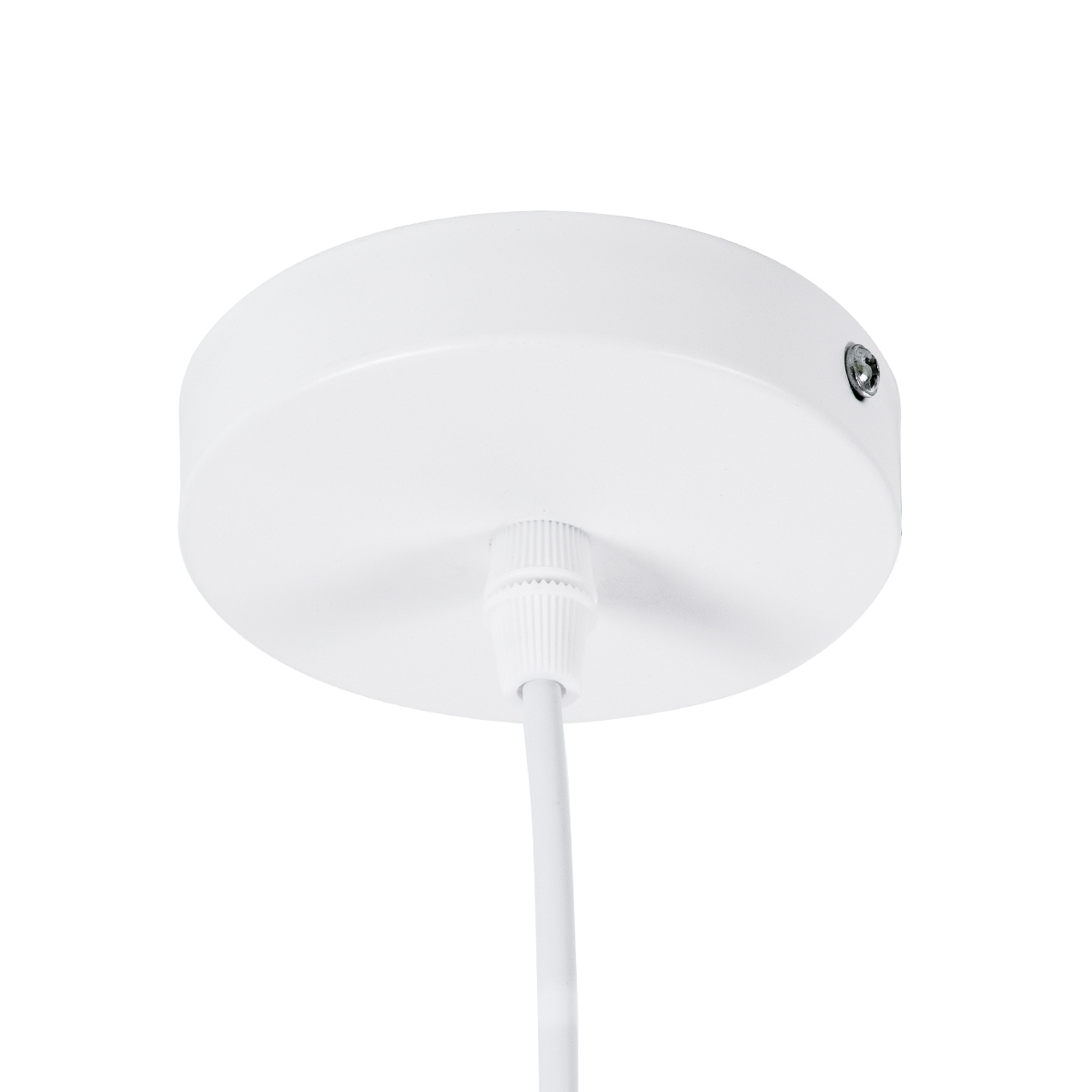 GloboStar® SHANGHAI 01026-A Μοντέρνο Κρεμαστό Φωτιστικό Καμπάνα Μονόφωτο 1 x E27 IP20 Λευκό & Χρυσό Μέταλλο - Μ25 x Π25 x Υ30cm