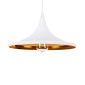 GloboStar® SHANGHAI 01026-B Μοντέρνο Κρεμαστό Φωτιστικό Καμπάνα Μονόφωτο 1 x E27 IP20 Λευκό & Χρυσό Μέταλλο - Μ37 x Π37 x Υ17cm