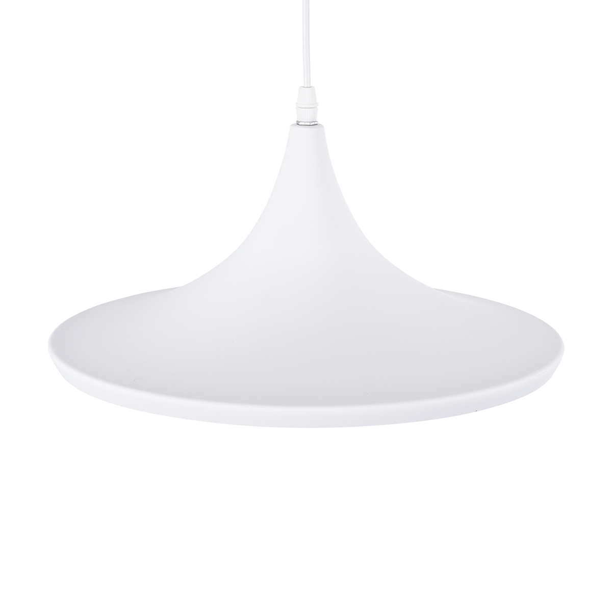 GloboStar® SHANGHAI 01026-B Μοντέρνο Κρεμαστό Φωτιστικό Καμπάνα Μονόφωτο 1 x E27 IP20 Λευκό & Χρυσό Μέταλλο - Μ37 x Π37 x Υ17cm