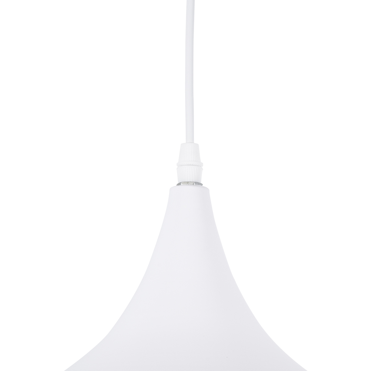 GloboStar® SHANGHAI 01026-B Μοντέρνο Κρεμαστό Φωτιστικό Καμπάνα Μονόφωτο 1 x E27 IP20 Λευκό & Χρυσό Μέταλλο - Μ37 x Π37 x Υ17cm