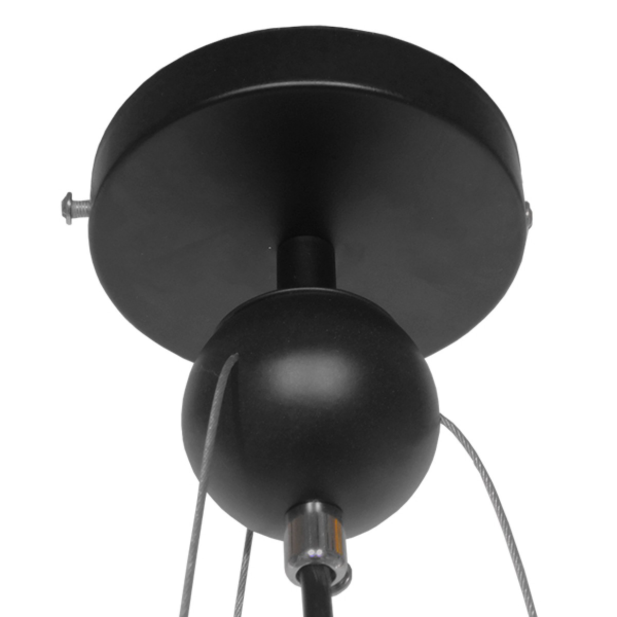 GloboStar® NBA 01027 Μοντέρνο Κρεμαστό Φωτιστικό Μπάλα Μονόφωτο 1 x E27 IP20 Πορτοκαλί & Μαύρο Μέταλλο - Μ32 x Π32 x Υ58cm