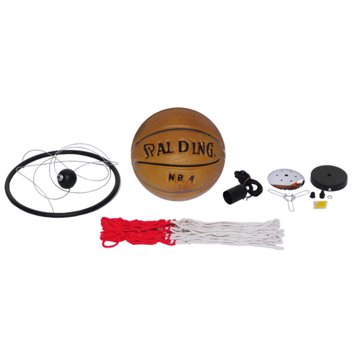 GloboStar® NBA 01027 Μοντέρνο Κρεμαστό Φωτιστικό Μπάλα Μονόφωτο 1 x E27 IP20 Πορτοκαλί & Μαύρο Μέταλλο - Μ32 x Π32 x Υ58cm