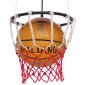 GloboStar® NBA 01027 Μοντέρνο Κρεμαστό Φωτιστικό Μπάλα Μονόφωτο 1 x E27 IP20 Πορτοκαλί & Μαύρο Μέταλλο - Μ32 x Π32 x Υ58cm