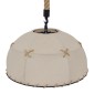 GloboStar® ANTOINETTE 01028 Vintage Κρεμαστό Φωτιστικό Καμπάνα Μονόφωτο 1 x E27 IP20 Μπεζ Σχοινί με Μπεζ Ύφασμα - Μ35 x Π35 x Υ20cm