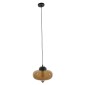 GloboStar® QUINN 01029 Vintage Κρεμαστό Φωτιστικό Ανάρτηση Μονόφωτο 1 x E27 IP20 Μελί Γυαλί με Μαύρο Μέταλλο - Μ26 x Π26 x Υ20cm