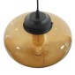 GloboStar® QUINN 01029 Vintage Κρεμαστό Φωτιστικό Ανάρτηση Μονόφωτο 1 x E27 IP20 Μελί Γυαλί με Μαύρο Μέταλλο - Μ26 x Π26 x Υ20cm