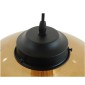 GloboStar® QUINN 01029 Vintage Κρεμαστό Φωτιστικό Ανάρτηση Μονόφωτο 1 x E27 IP20 Μελί Γυαλί με Μαύρο Μέταλλο - Μ26 x Π26 x Υ20cm