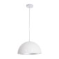 GloboStar® CHIME 01030 Μοντέρνο Κρεμαστό Φωτιστικό Καμπάνα Μονόφωτο 1 x E27 IP20 Λευκό Μέταλλο - Μ30 x Π30 x Υ16cm