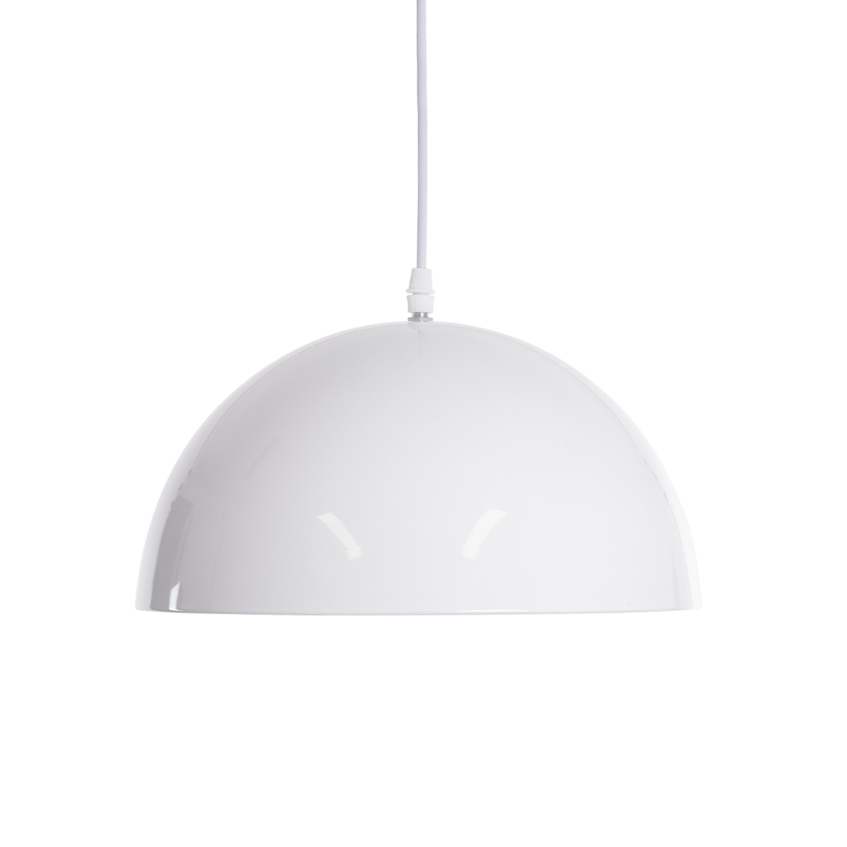 GloboStar® CHIME 01030 Μοντέρνο Κρεμαστό Φωτιστικό Καμπάνα Μονόφωτο 1 x E27 IP20 Λευκό Μέταλλο - Μ30 x Π30 x Υ16cm