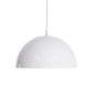 GloboStar® CHIME 01030 Μοντέρνο Κρεμαστό Φωτιστικό Καμπάνα Μονόφωτο 1 x E27 IP20 Λευκό Μέταλλο - Μ30 x Π30 x Υ16cm