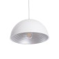 GloboStar® CHIME 01030 Μοντέρνο Κρεμαστό Φωτιστικό Καμπάνα Μονόφωτο 1 x E27 IP20 Λευκό Μέταλλο - Μ30 x Π30 x Υ16cm
