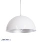 GloboStar® CHIME 01030 Μοντέρνο Κρεμαστό Φωτιστικό Καμπάνα Μονόφωτο 1 x E27 IP20 Λευκό Μέταλλο - Μ30 x Π30 x Υ16cm