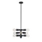 GloboStar® DELIR 01035 Μοντέρνο Φωτιστικό Οροφής Πλέγμα Πολύφωτο 9 x E27 IP20 Μαύρο Μέταλλο - Μ24 x Π24 x Υ23cm