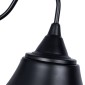 GloboStar® BELL 01038 Vintage Επιτοίχιο Φωτιστικό Απλίκα Μονόφωτο 1 x E27 IP20 Μαύρο Μέταλλο - Μ35 x Π28.5 x Υ30cm