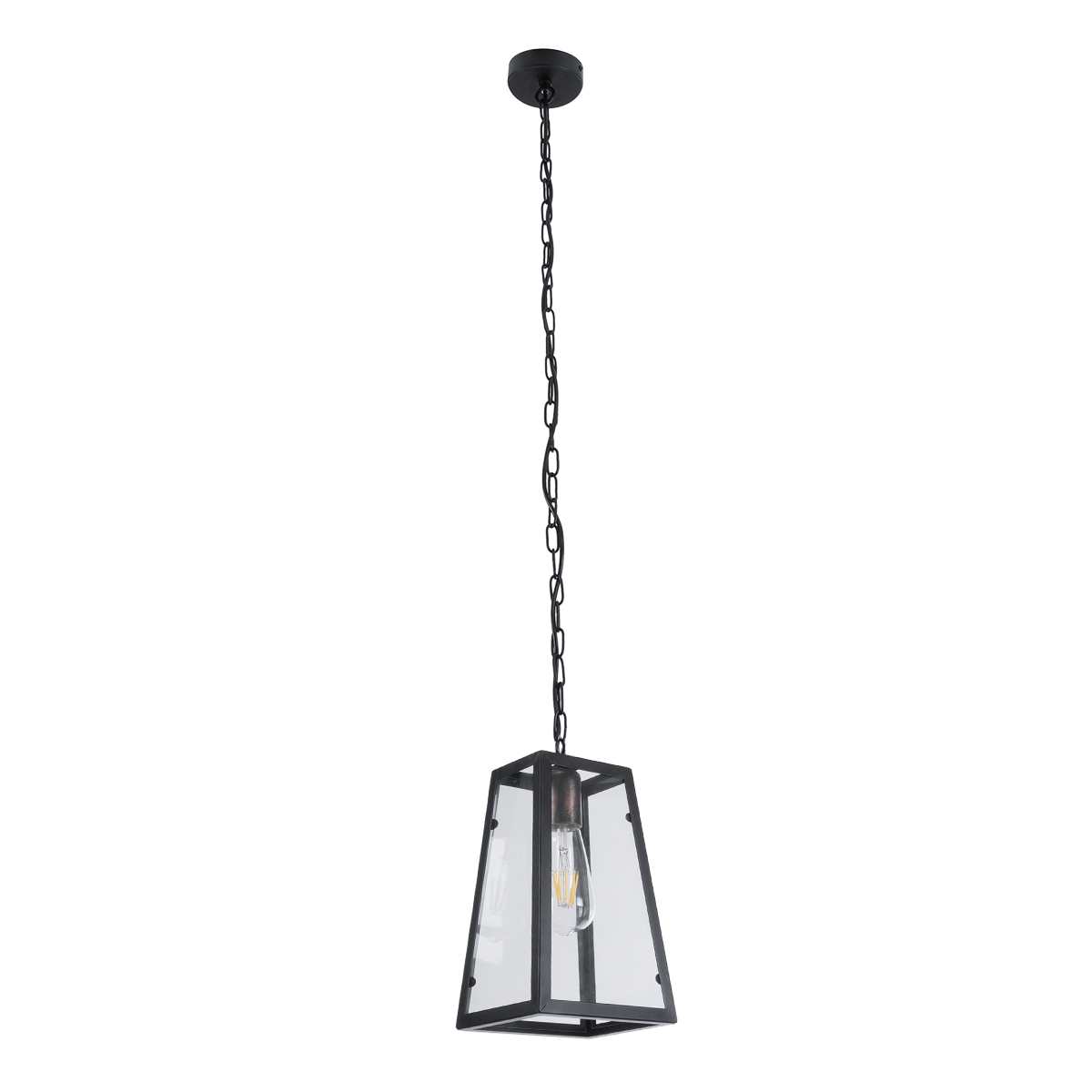 GloboStar® LIMA 01040 Vintage Κρεμαστό Φωτιστικό Ανάρτηση Μονόφωτο 1 x E27 IP20 Μαύρο Μέταλλο - Μ17 x Π14 x Υ26cm