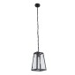 GloboStar® LIMA 01040 Vintage Κρεμαστό Φωτιστικό Ανάρτηση Μονόφωτο 1 x E27 IP20 Μαύρο Μέταλλο - Μ17 x Π14 x Υ26cm