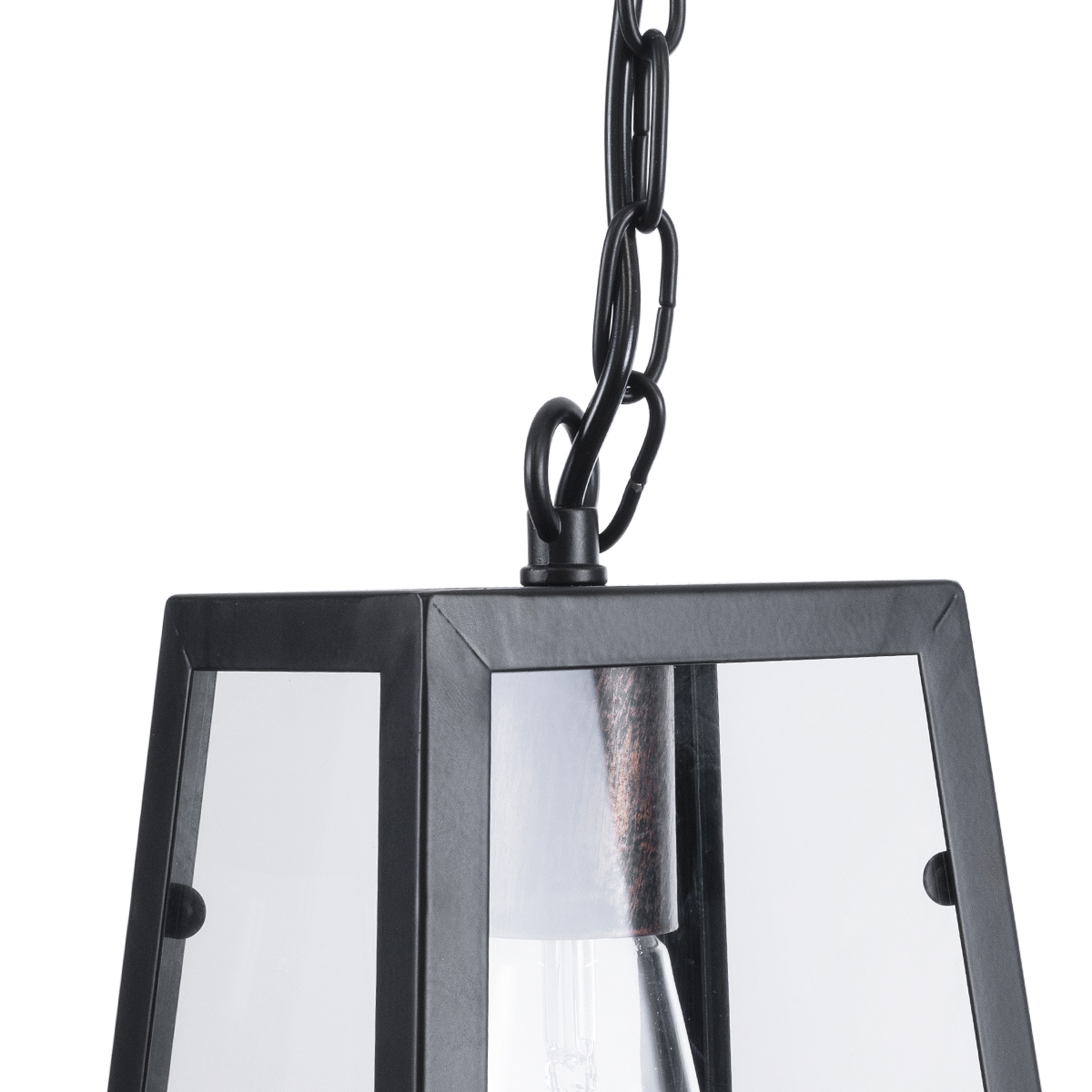 GloboStar® LIMA 01040 Vintage Κρεμαστό Φωτιστικό Ανάρτηση Μονόφωτο 1 x E27 IP20 Μαύρο Μέταλλο - Μ17 x Π14 x Υ26cm