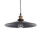 GloboStar® CARAVEL 01042 Vintage Κρεμαστό Φωτιστικό Καμπάνα Μονόφωτο 1 x E27 IP20 Μαύρο & Χρυσό Μέταλλο - Μ36 x Π36 x Υ10cm