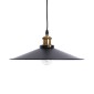 GloboStar® CARAVEL 01042 Vintage Κρεμαστό Φωτιστικό Καμπάνα Μονόφωτο 1 x E27 IP20 Μαύρο & Χρυσό Μέταλλο - Μ36 x Π36 x Υ10cm