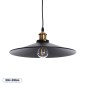GloboStar® CARAVEL 01042 Vintage Κρεμαστό Φωτιστικό Καμπάνα Μονόφωτο 1 x E27 IP20 Μαύρο & Χρυσό Μέταλλο - Μ36 x Π36 x Υ10cm