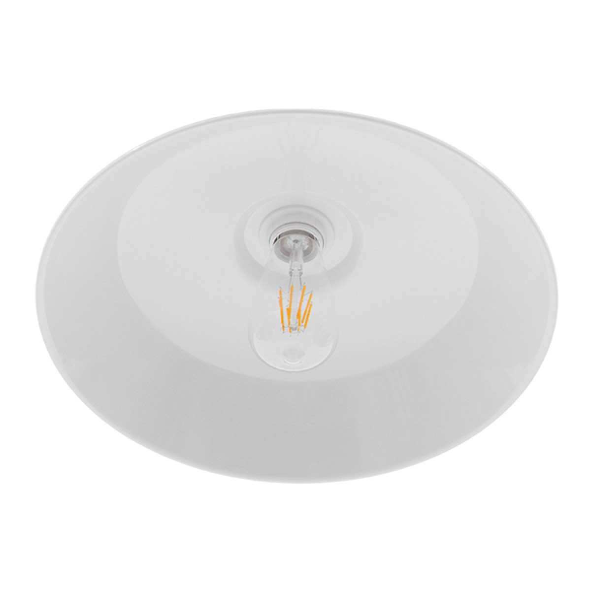 GloboStar® RAY 01043 Vintage Κρεμαστό Φωτιστικό Καμπάνα Μονόφωτο 1 x E27 IP20 Λευκό Μέταλλο - Μ36 x Π36 x Υ25cm