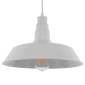 GloboStar® RAY 01043 Vintage Κρεμαστό Φωτιστικό Καμπάνα Μονόφωτο 1 x E27 IP20 Λευκό Μέταλλο - Μ36 x Π36 x Υ25cm