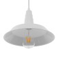 GloboStar® RAY 01044 Vintage Κρεμαστό Φωτιστικό Καμπάνα Μονόφωτο 1 x E27 IP20 Λευκό Μέταλλο - Μ26 x Π26 x Υ25cm