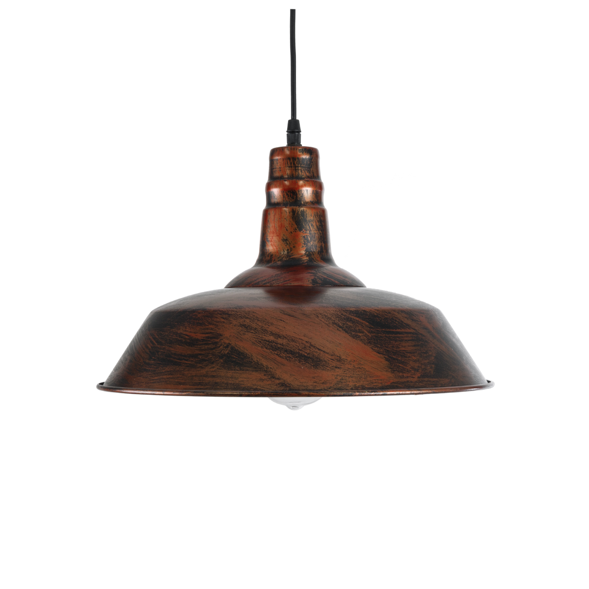 GloboStar® RAY 01046 Vintage Κρεμαστό Φωτιστικό Καμπάνα Μονόφωτο 1 x E27 IP20 Χάλκινο Μέταλλο - Μ36 x Π36 x Υ25cm