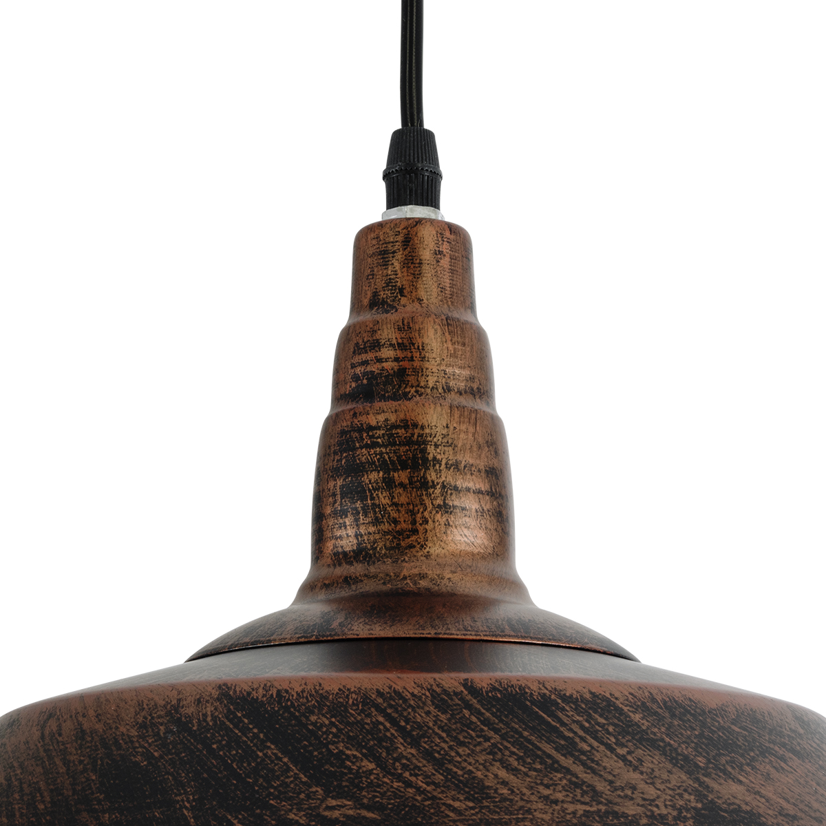 GloboStar® RAY 01047 Vintage Κρεμαστό Φωτιστικό Καμπάνα Μονόφωτο 1 x E27 IP20 Χάλκινο Μέταλλο - Μ26 x Π26 x Υ25cm
