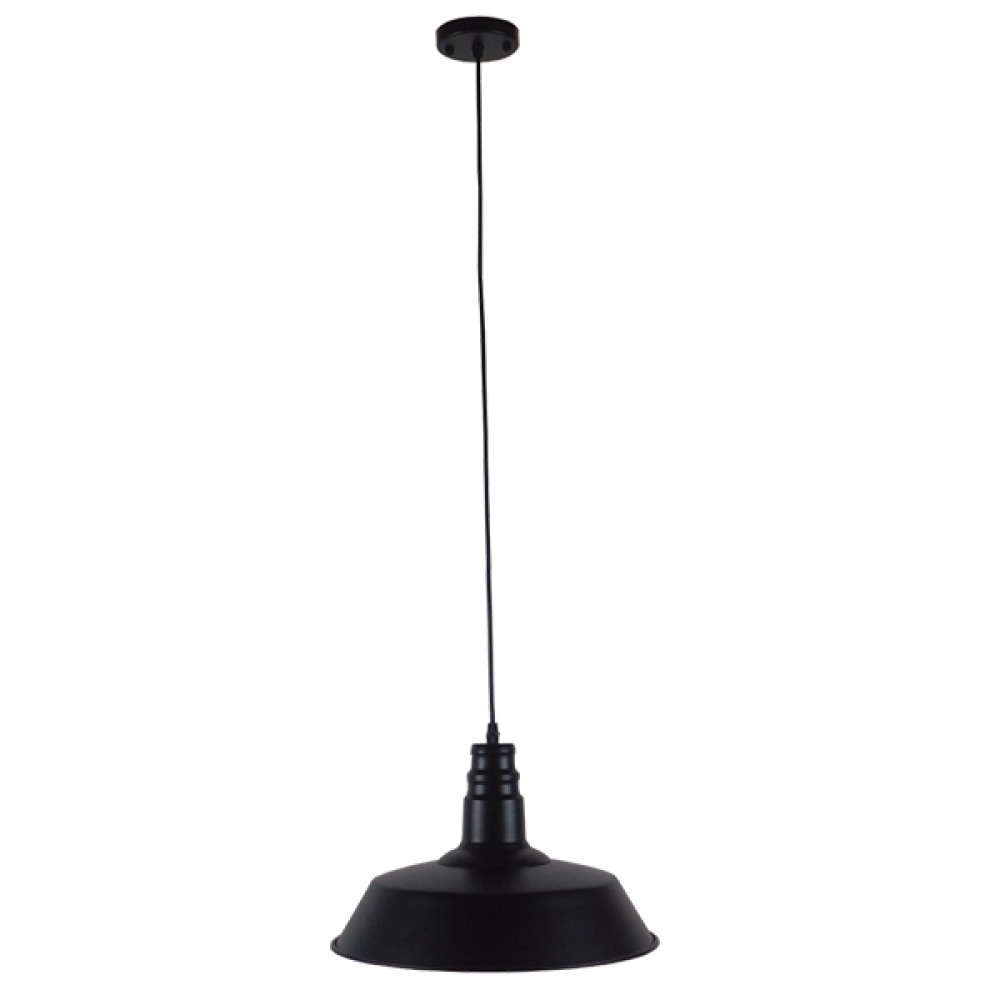 GLOBOSTAR® RAY 01049 Vintage Κρεμαστό Φωτιστικό Οροφής με Ντουί 1 x E27 AC 220-240V IP20 - Μαύρο - Μ36 x Π36 x Υ25cm