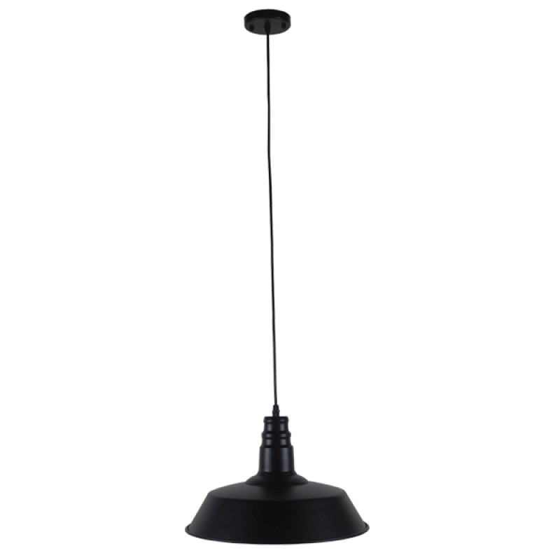 GLOBOSTAR® RAY 01049 Vintage Κρεμαστό Φωτιστικό Οροφής με Ντουί 1 x E27 AC 220-240V IP20 - Μαύρο - Μ36 x Π36 x Υ25cm