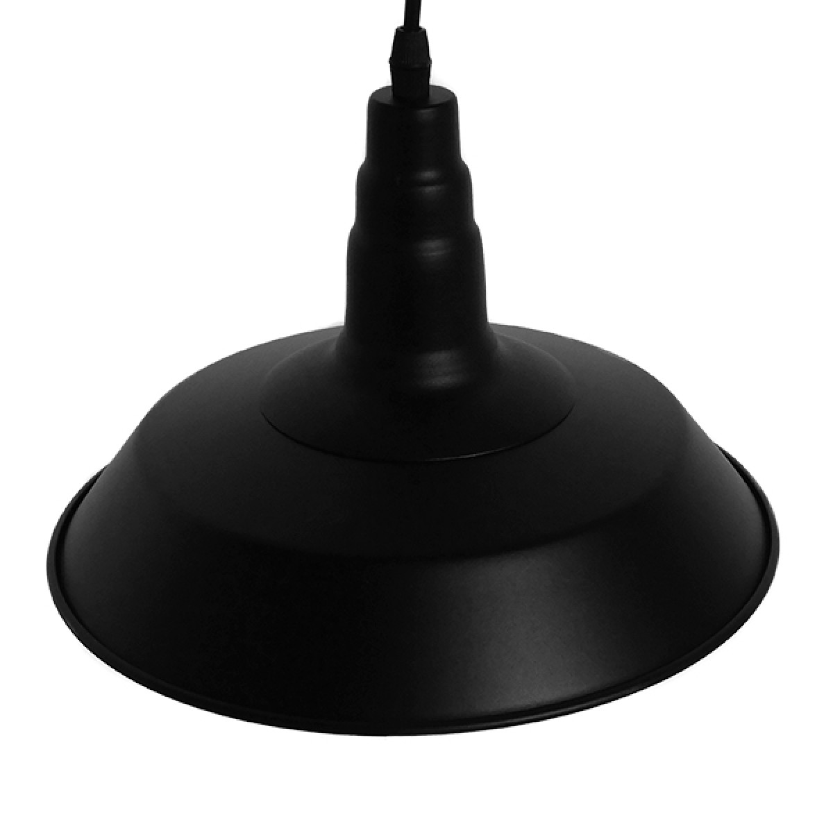 GloboStar® RAY 01050 Vintage Κρεμαστό Φωτιστικό Καμπάνα Μονόφωτο 1 x E27 IP20 Μαύρο Μέταλλο - Μ26 x Π26 x Υ25cm