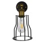 GloboStar® CATEL 01054 Vintage Επιτοίχιο Φωτιστικό Απλίκα Μονόφωτο 1 x E27 IP20 Μαύρο & Χρυσό Μέταλλο - Μ26 x Π15 x Υ30cm