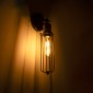 GloboStar® CATEL 01055 Vintage Επιτοίχιο Φωτιστικό Απλίκα Μονόφωτο 1 x E27 IP20 Μαύρο & Χρυσό Μέταλλο - Μ11 x Π10.5 x Υ36cm