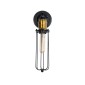 GloboStar® CATEL 01055 Vintage Επιτοίχιο Φωτιστικό Απλίκα Μονόφωτο 1 x E27 IP20 Μαύρο & Χρυσό Μέταλλο - Μ11 x Π10.5 x Υ36cm