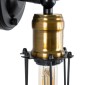 GloboStar® CATEL 01055 Vintage Επιτοίχιο Φωτιστικό Απλίκα Μονόφωτο 1 x E27 IP20 Μαύρο & Χρυσό Μέταλλο - Μ11 x Π10.5 x Υ36cm