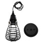 GloboStar® ALDO 01058 Vintage Κρεμαστό Φωτιστικό Πλέγμα Μονόφωτο 1 x E27 IP20 Μαύρο Μέταλλο - Μ13 x Π13 x Υ27cm