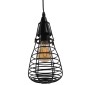 GloboStar® ALDO 01058 Vintage Κρεμαστό Φωτιστικό Πλέγμα Μονόφωτο 1 x E27 IP20 Μαύρο Μέταλλο - Μ13 x Π13 x Υ27cm