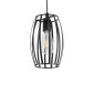 GloboStar® ZEBRA 01062 Vintage Κρεμαστό Φωτιστικό Πλέγμα Μονόφωτο 1 x E27 IP20 Μαύρο Μέταλλο - Μ15 x Π15 x Y24cm