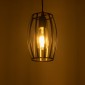 GloboStar® ZEBRA 01062 Vintage Κρεμαστό Φωτιστικό Πλέγμα Μονόφωτο 1 x E27 IP20 Μαύρο Μέταλλο - Μ15 x Π15 x Y24cm