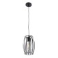 GloboStar® ZEBRA 01062 Vintage Κρεμαστό Φωτιστικό Πλέγμα Μονόφωτο 1 x E27 IP20 Μαύρο Μέταλλο - Μ15 x Π15 x Y24cm