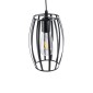 GloboStar® ZEBRA 01062 Vintage Κρεμαστό Φωτιστικό Πλέγμα Μονόφωτο 1 x E27 IP20 Μαύρο Μέταλλο - Μ15 x Π15 x Y24cm