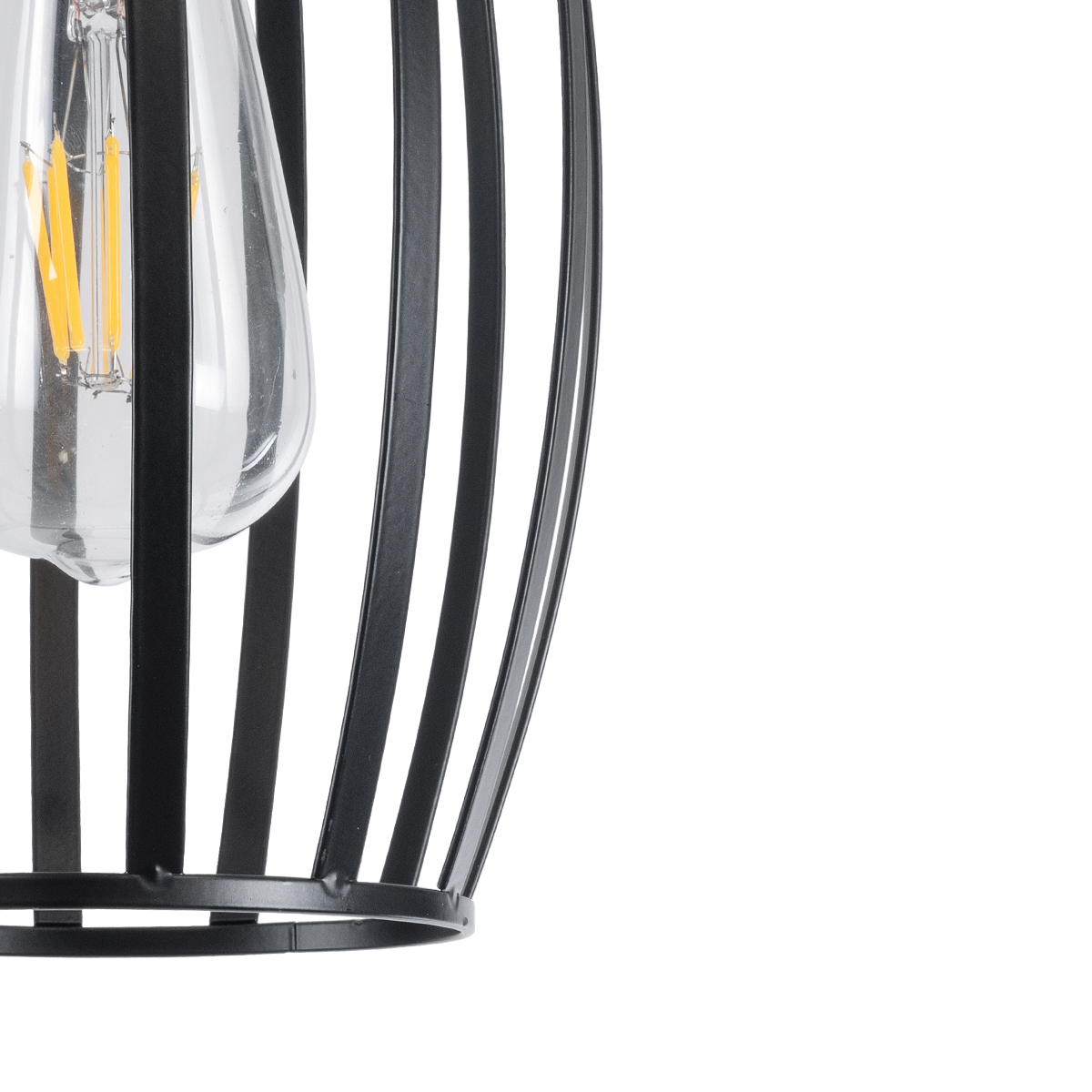 GloboStar® ZEBRA 01062 Vintage Κρεμαστό Φωτιστικό Πλέγμα Μονόφωτο 1 x E27 IP20 Μαύρο Μέταλλο - Μ15 x Π15 x Y24cm