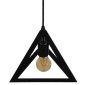 GloboStar® TRIANGLE 01063 Μοντέρνο Κρεμαστό Φωτιστικό Ανάρτηση Μονόφωτο 1 x E27 IP20 Μαύρο Μέταλλο - Μ25 x Π25 x Y21cm