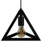 GloboStar® TRIANGLE 01063 Μοντέρνο Κρεμαστό Φωτιστικό Ανάρτηση Μονόφωτο 1 x E27 IP20 Μαύρο Μέταλλο - Μ25 x Π25 x Y21cm