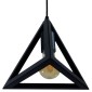 GloboStar® TRIANGLE 01063 Μοντέρνο Κρεμαστό Φωτιστικό Ανάρτηση Μονόφωτο 1 x E27 IP20 Μαύρο Μέταλλο - Μ25 x Π25 x Y21cm
